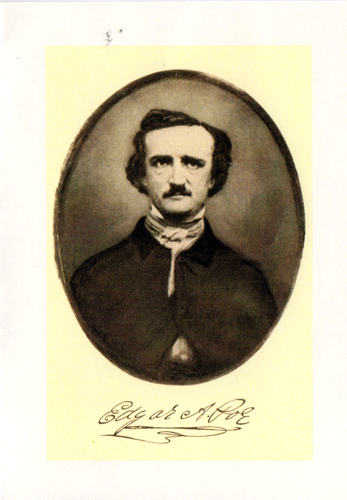 Edgar Allan Poe Oval Portrait Greeting Card - LT-10