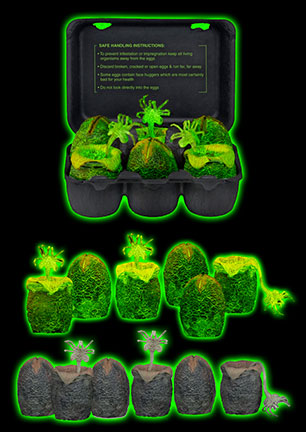 Alien Glow-In-The-Dark Egg Set In Collectible Carton