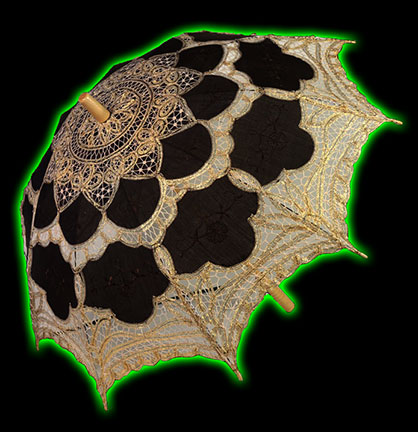 Black And Gold Lace Parasol