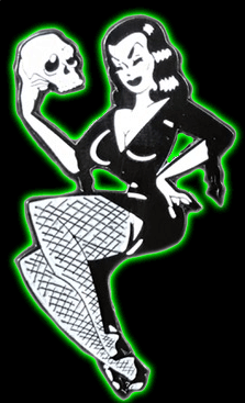 Vampira With Skull Enamel Pin