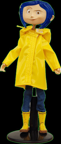 Coraline Bendy Figure in Rain Coat