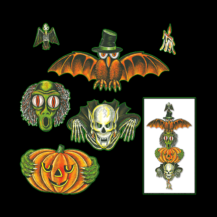 Vintage Halloween Totem Pole Cutouts