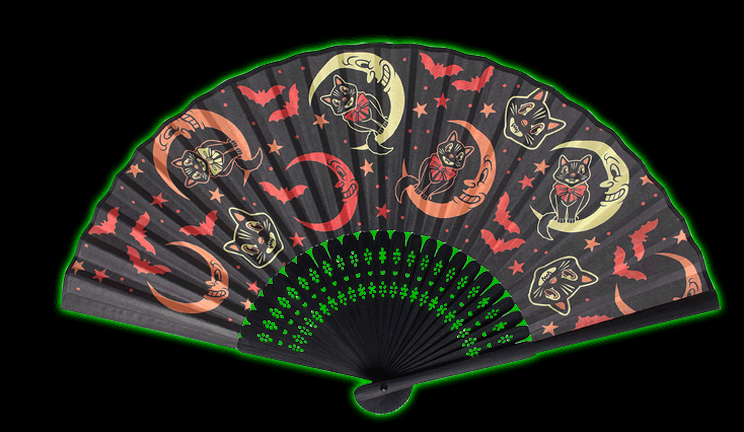 Over The Moon Halloween Paper Fan