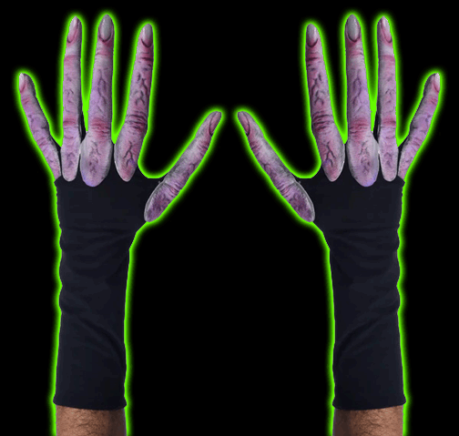 Alien Costume Hands with Long Fingers Latex