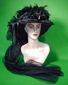 Black Victorian Touring Hat