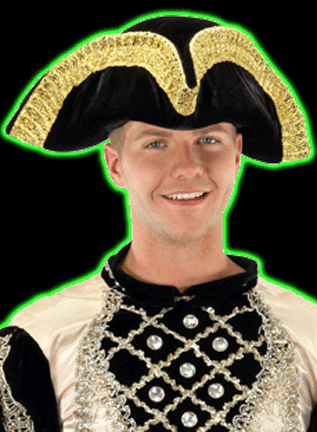 Velvet Pirate Hat with gold Trim