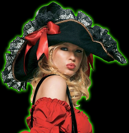 Lacy Pirate Wench Hat LEG
