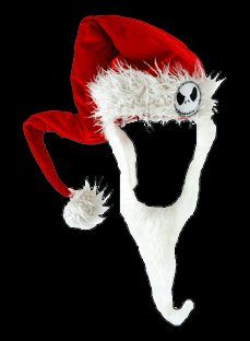 Nightmare Before Christmas Jack Skellington Santa Hat With Beard