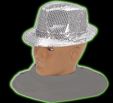 Sequin Fedora Silver