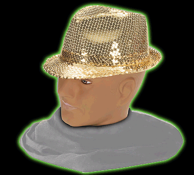 Sequin Fedora Gold