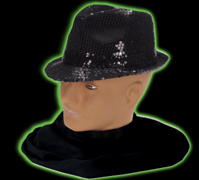 Sequin Fedora Black