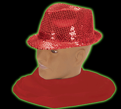 Sequin Fedora Red