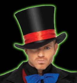 Mens Top Hat with Red Band