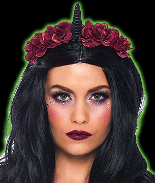 Dark Velvet Unicorn Flower Headband