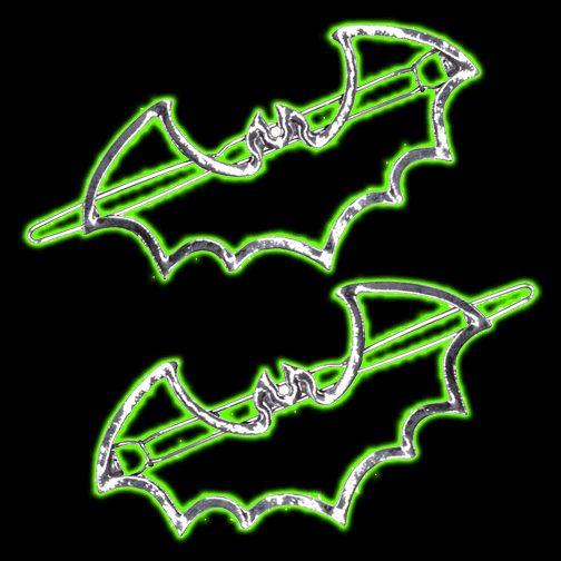 Bat Outline Hair Clips Pair