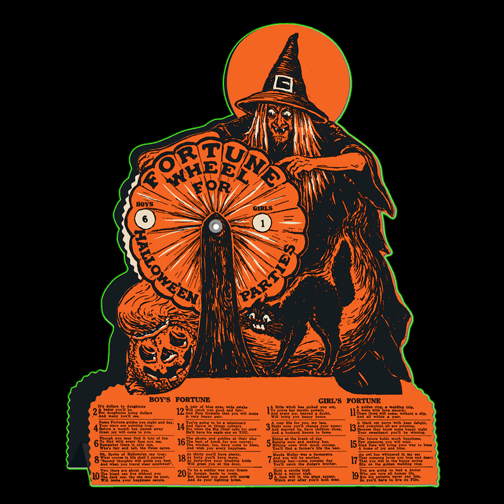 Witch Fortune Wheel Vintage Halloween Game