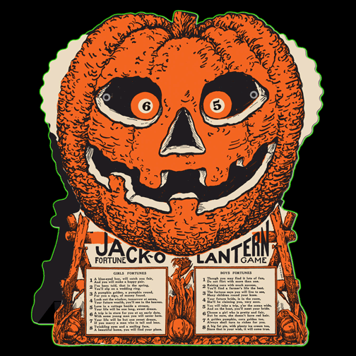 Jack O Lantern Fortune Wheel Vintage Halloween Game