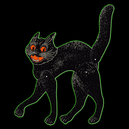 Jointed Black Cat Vintage halloween Cutout
