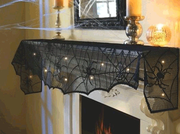 Midnight Lace Mesh Mantle Scarf