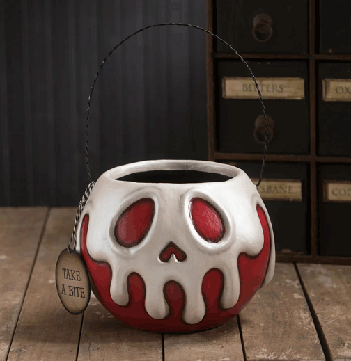 LARGE RED APPLE WITH WHITE POISON BUCKET BY BETHANY LOWE DESIGNS