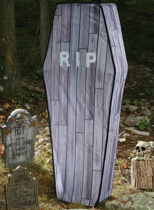 5 Foot Collapsible Coffin Wood Grain