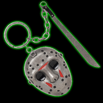Friday the 13th Jason Voorhees 3-D Keychain with Machette Keychain
