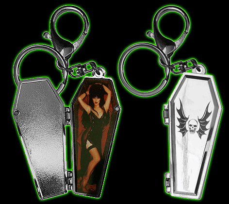 Elvira Open Coffin Red Keychain