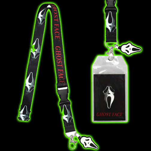 SCREAM GHOST FACE SUBLIMATION RUBBER CHARM LANYARD