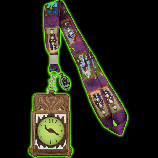 Disney Haunted Mansion Clock Loungefly Lanyard