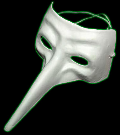 Venetian White Paper Mache<br>Half Face Mask
