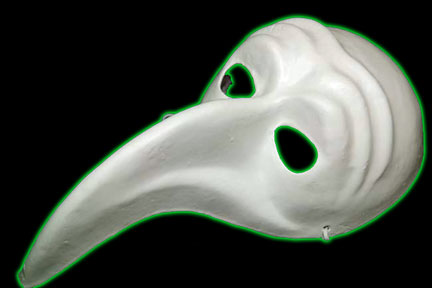 Venetian White Paper Mache Bird Mask