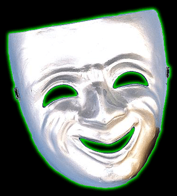 Venetian Silver Comedy Face Mask