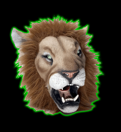 Adult Latex Lion Mask With Hair