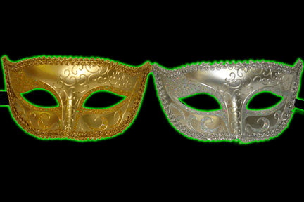 Venetian Half Face Mask w/Glitter