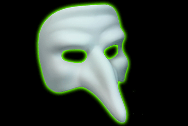 Venetian White Short Nose Half Face Mask