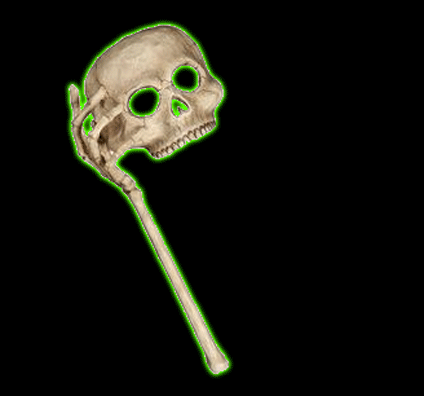 Skeleton Half Mask with Arm Handle