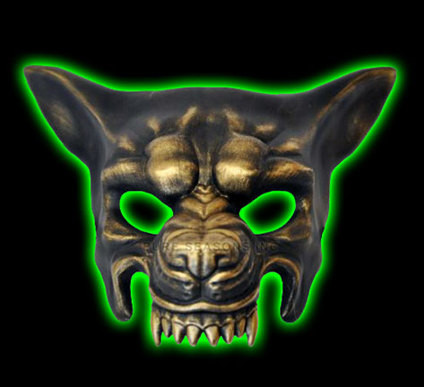 Gold Armored Wolf Mask