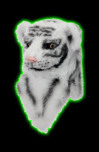 White Tiger Moving Mouth Mask