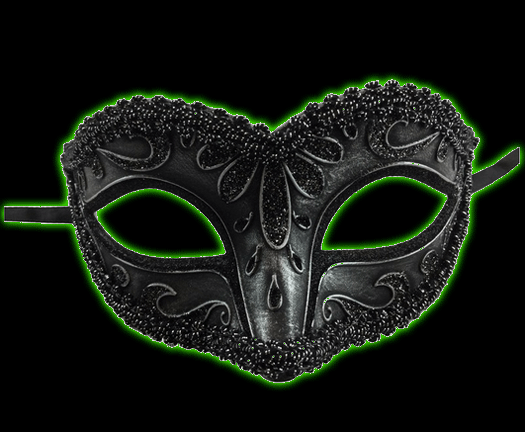 Venetian Silver Eye Mask W/Glitter