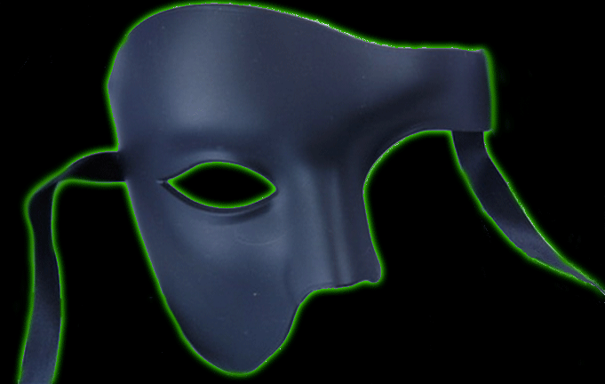 Venetian Black Phantom Half Face Mask
