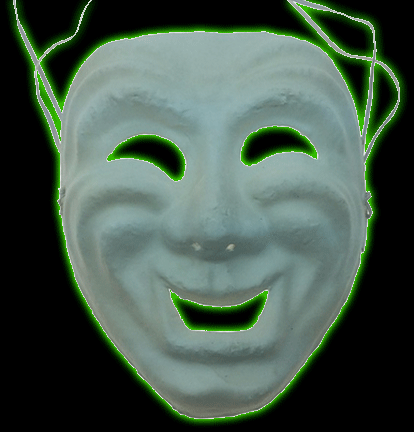 Venetian White Paper Mache Comedy Face Mask