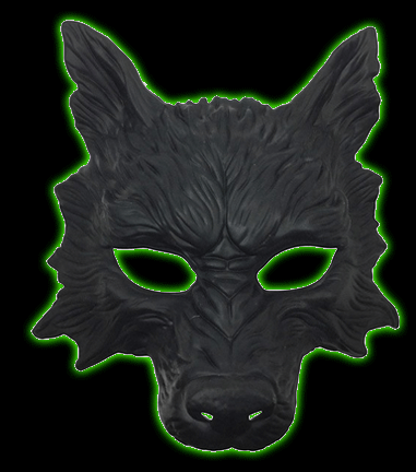 Black Wolf Half Face Mask