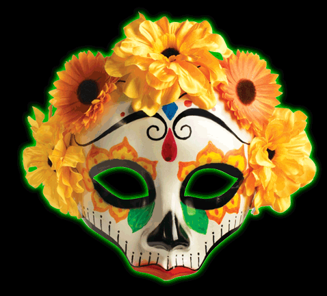 Day of the Dead Skull Mask (yellow)