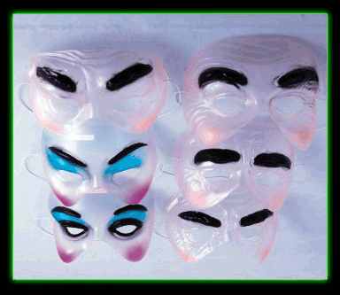 Transparent 1/2 Masks 6 Styles <br> IN STORE ONLY