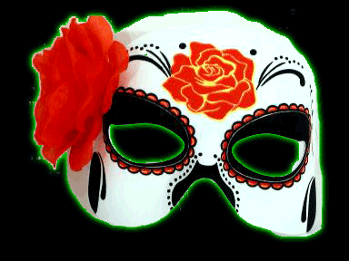 1/2 Face Mask with Flower and Elastic Ties