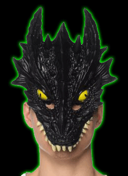 Supersoft adult Black Dragon 1/2 Mask with Eyes