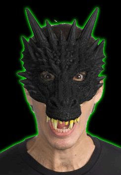 Supersoft Adult Black Dragon Mask NO Eyes