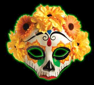 Day of the Dead Skull Mask Yellow