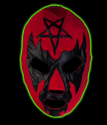 BLACK SATAN Mexican Wrestler Mask - 3 From Hell