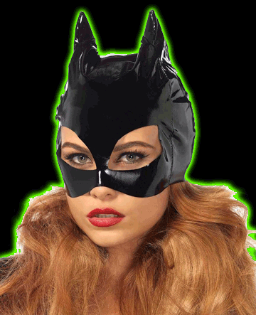 Wet Look Vinyl Catwoman Costume Mask